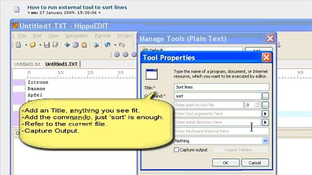 HippoEDIT add tool as filter, add sort, SED, GREP, SFK, смотреть онлайн