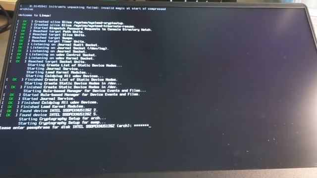 Arch Linux boot w/ LUKS & efistub смотреть онлайн
