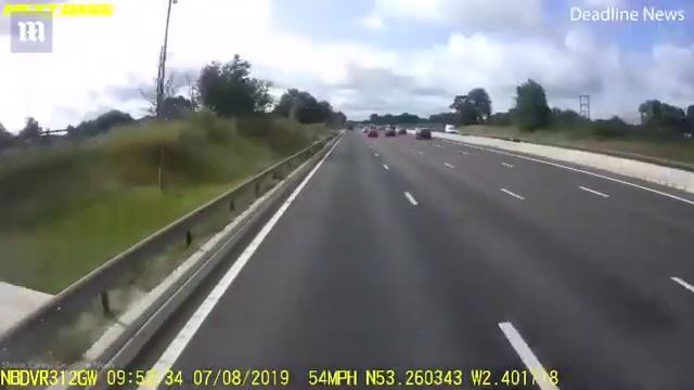Terrifying moment window frames topple in to path of lorry on M6 смотреть онлайн
