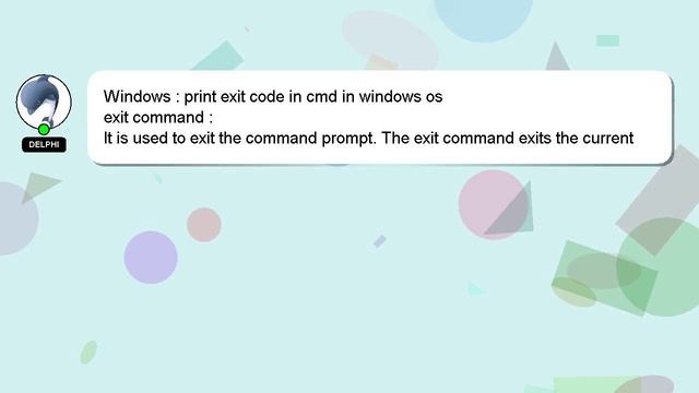 Windows : print exit code in cmd in windows os смотреть онлайн