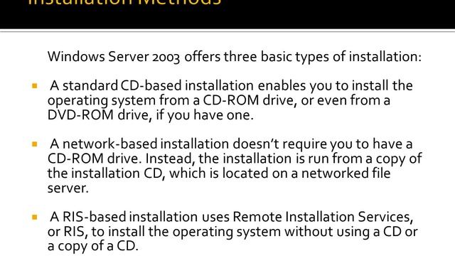 Introduction and installation of Windows Server 2003 OS смотреть онлайн