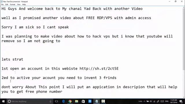 FREE WINDOWS VPS|RDP ADMIN 2017 | 4G RAM|160GB HDD|4 Core SPEED 1GBit/s смотреть онлайн
