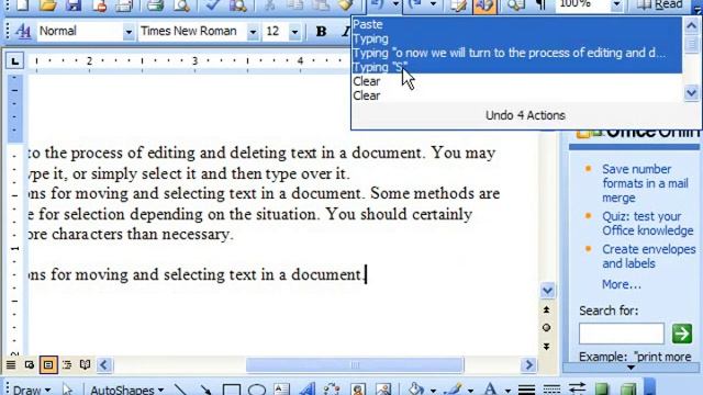 Word 2003 Tutorial The Undo Button Microsoft Training Lesson 3.3 смотреть онлайн