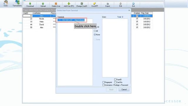 FTDP : Delete User From Terminal смотреть онлайн