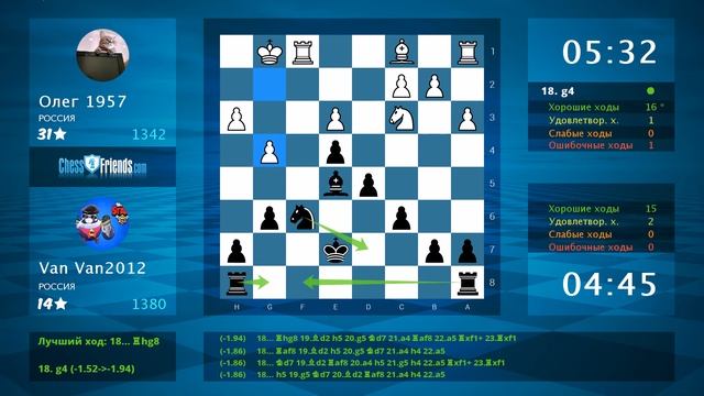 Chess Game Analysis: Олег 1957 - Van Van2012 : 0-1 (By ChessFriends.com)