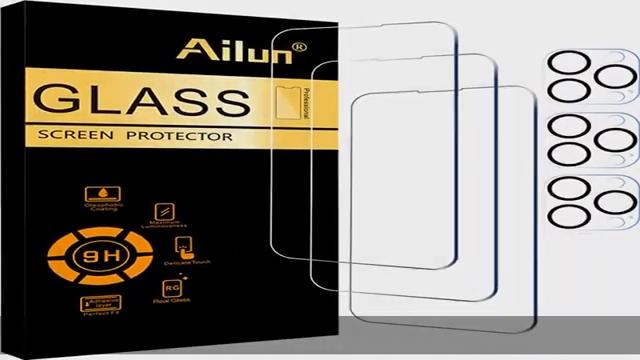 Ailun 3 Pack Screen Protector For IPhone 14 Pro Max[6.7 Inch] + 3 Pack Camera Lens Protector,Sensor