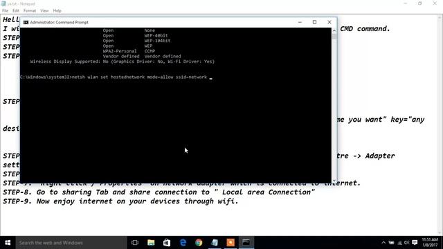 MAKE A WIFI HOTSPOT USING WINDOWS 7,8,10 USING LAPTOP/COMPUTER|2017 смотреть онлайн