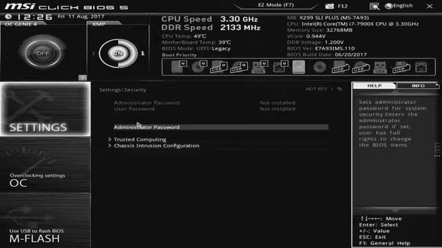 MSI X299 SLI Plus UEFI смотреть онлайн