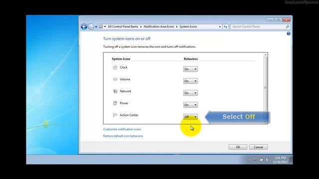 How to remove Action Center Icon from Notification Area in Windows 7 смотреть онлайн