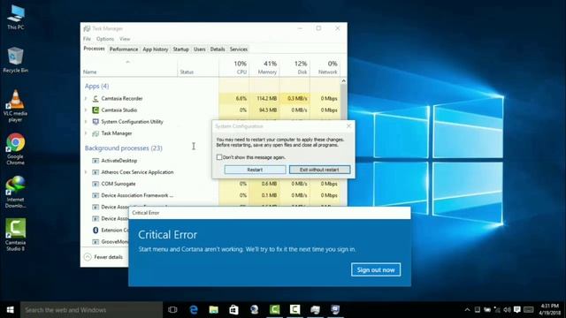 How To Fix Critical Error In Windows 10 – Start Menu & Cortana Not Working (Solved) In 2 Minutes! смотреть онлайн