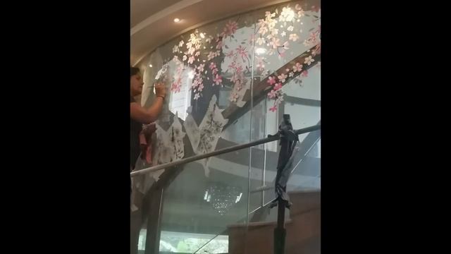 New Beautiful Modern Glass Painting Windows With Floral смотреть онлайн