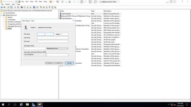 How to Create new AD New user Account in windows server 2016 ! Video 11 смотреть онлайн