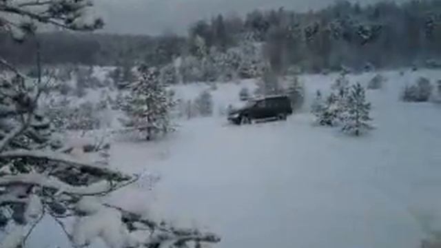 Паджеро-4, снег, карьер, Карелия - 1 смотреть онлайн