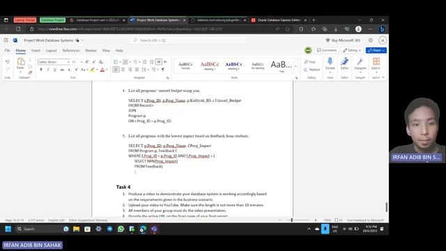 INFO 1303 Project Work Presentation - I-MaC Management System смотреть онлайн