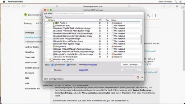 Android Studio: Installation and Configuration for Mac OS X