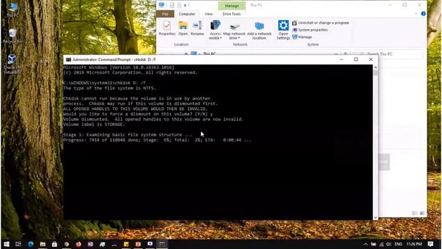 Checkdisk with Command Prompt on Windows10 смотреть онлайн