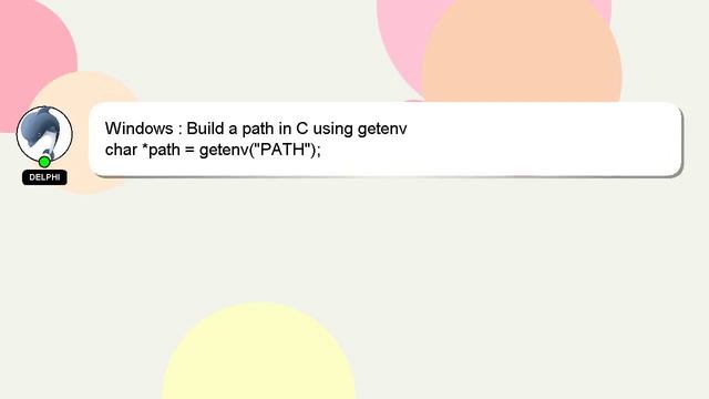Windows : Build a path in C using getenv смотреть онлайн
