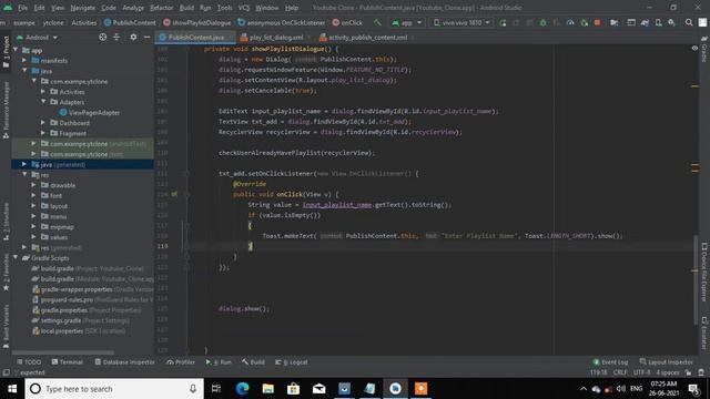 Youtube clone - Create New Playlist in android app | Andra developer смотреть онлайн