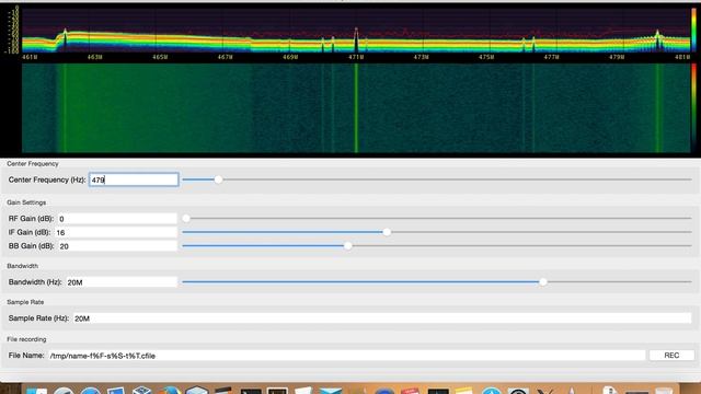HackRF w/ gr-fosphor @ 20Msps смотреть онлайн