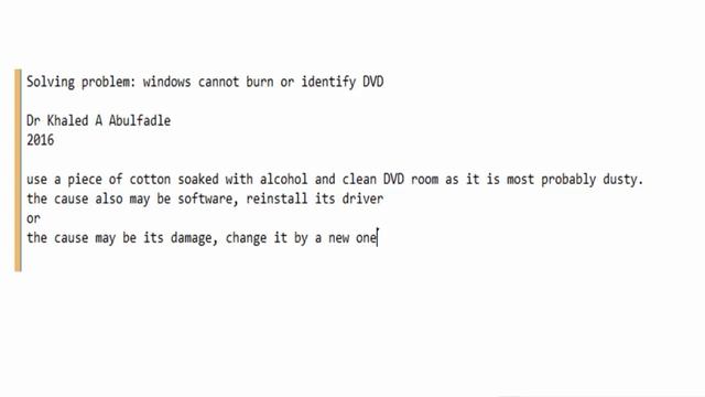 Solving problem: Windows cannot burn or identify DVD ..... by Dr Khaled A Abulfadle смотреть онлайн