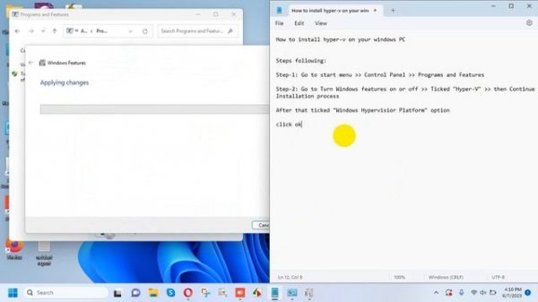 How to Active Windows 11 Hyper V service