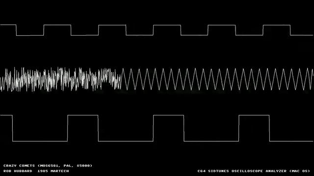 C64 "CrazyComets" Oscilloscope View from Rob Hubbard 8 bit смотреть онлайн