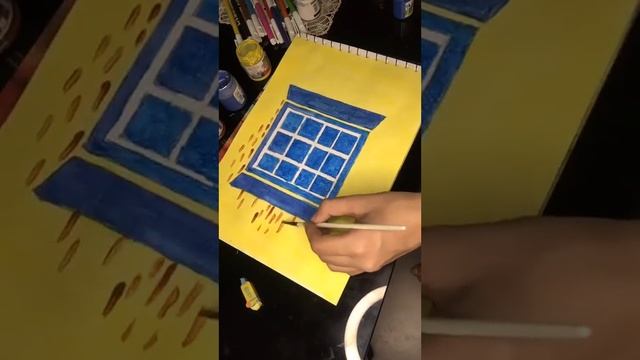 Easy painting of a window/poster colour painting ideas for beginners смотреть онлайн