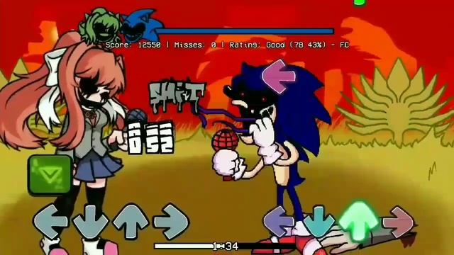 Friday Night Funkin' Too late | Monika exe chr vs Sonic.exe Android port смотреть онлайн