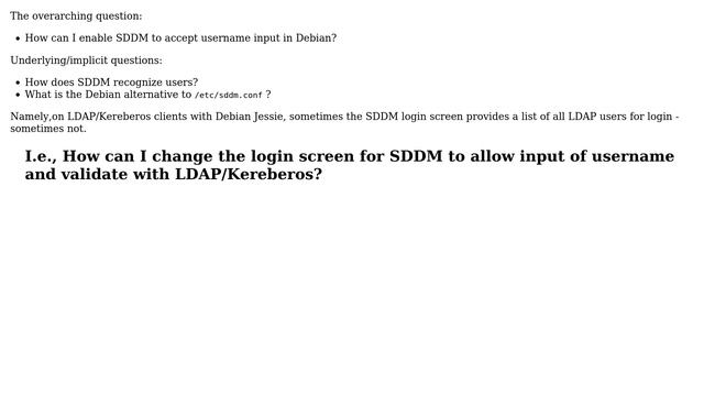 Allow username input sddm (LDAP/Kerberos) смотреть онлайн