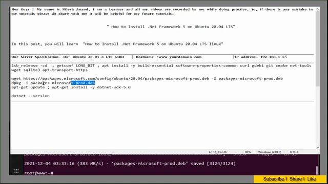 How to Install .Net Framework 5 on Ubuntu 20.04 LTS смотреть онлайн