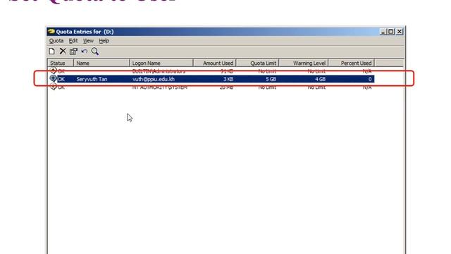 Setup Disk Quota on Windows Server 2008 (no sound) смотреть онлайн