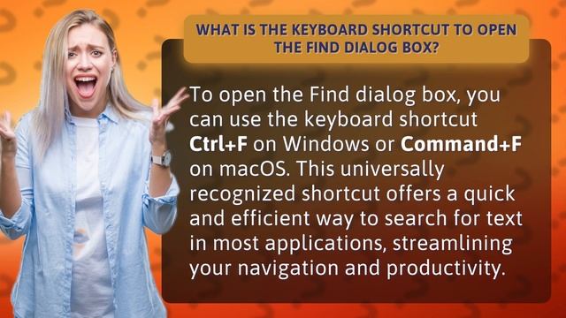 What is the keyboard shortcut to open the Find dialog box? смотреть онлайн