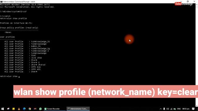 Show all wifi password windows 10 /11 : cmd | सभी वाई फाई नेटवर्क के पासवर्ड देखें विंडोज 10/11 में смотреть онлайн