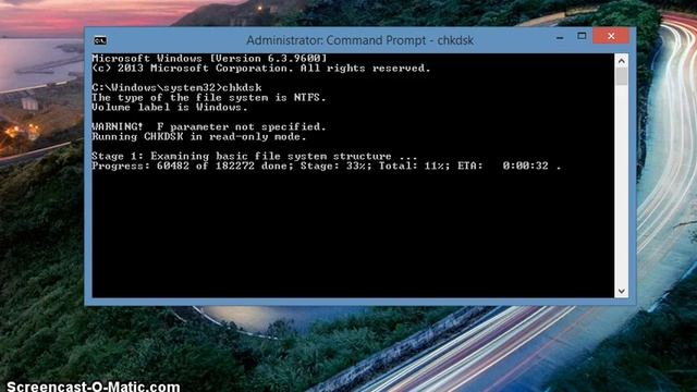Video - How To Check Disk C By Running Chkdsk On Windows 8