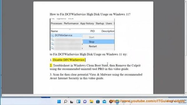 Fix DCFWinService High Disk Usage on Windows 11