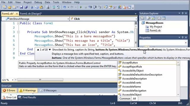 Visual Basic Tutorial - 39 - MessageBoxes смотреть онлайн