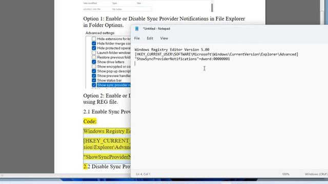 Enable/Disable Sync Provider Notifications in File Explorer in Windows 11 смотреть онлайн