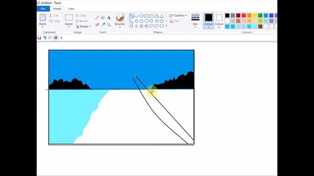 drawing a sea-beech using windows paint смотреть онлайн