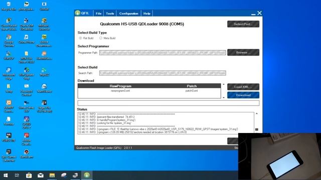Flash Lenovo Vibe C 2020a40 via QFIL done 100% смотреть онлайн