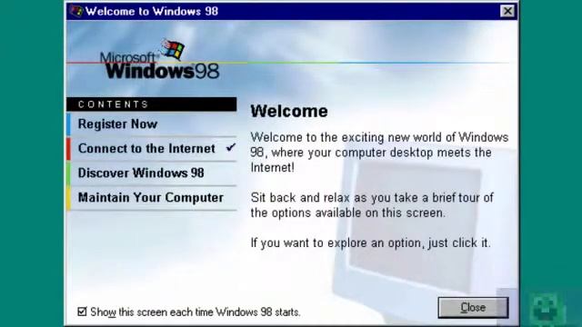 Windows 98 Startup Welcome Shutdown смотреть онлайн