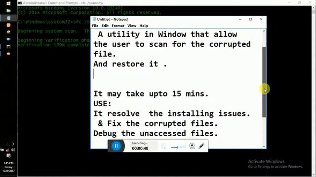 SystemFile Checker utility in Windows10 смотреть онлайн