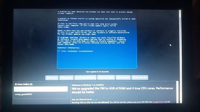 Windows 7 Enterprise SP1 x64 BSoD CollabVM смотреть онлайн