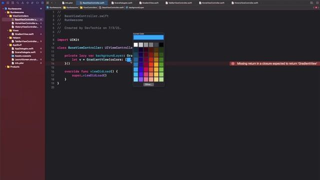 Run Awesome App (mini Strava clone) with Swift, iOS, Realm and UIKit: 04/15 Custom Gradient View смотреть онлайн