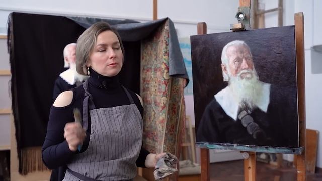 Любите портреты старых мастеров? Пишем портрет в старинном стиле! смотреть онлайн