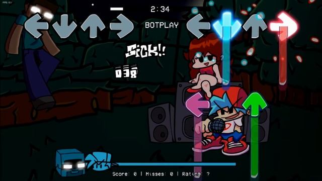 Friday Night Cursed Vs Herobrine DEMO Friday Night Funkin Mods смотреть онлайн
