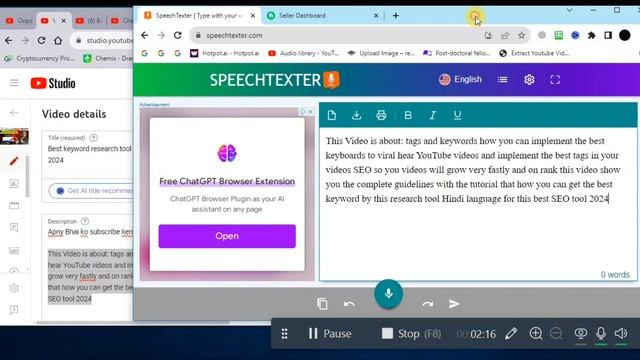 Best Speech to text in any Language | Youtube Seo in 2 minutes | Sirf bolo or Likho смотреть онлайн