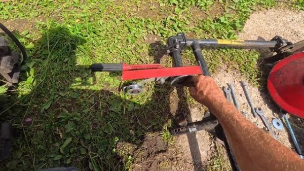 Доработка сцепки мотоблока Салют для роторной косилки Заря.
