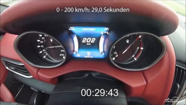 ➤ 2018 MASERATI Levante Diesel 3.0 V6 (275 HP) 0-100 km/h 0-200 mph 0-200 km/h Acceleration & Sound