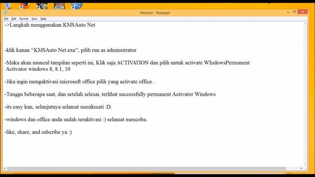 Tutorial Cara Mengaktivasi Windows/Office Dengan KMSAUTO NET смотреть онлайн