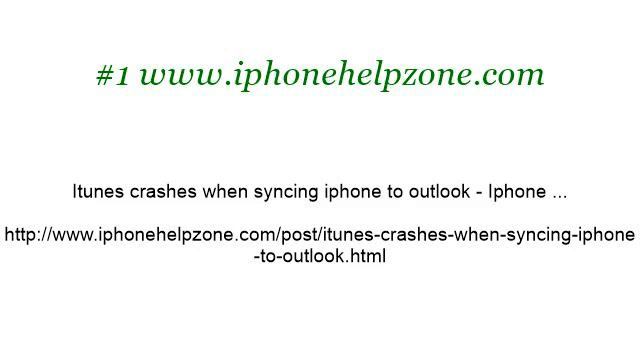 Itunes Crashes When Synching Contacts смотреть онлайн
